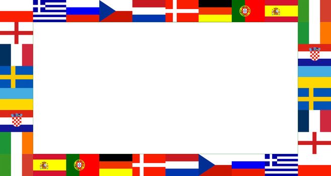 16 National flag Frame Pattern with white background