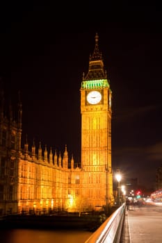 Big Ben and Westminster Bridge International Landmark of London England United Kingdom at Night