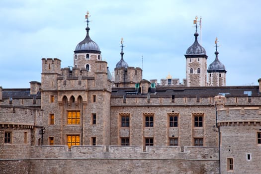 Tower of London at dusk, England United Kingdom