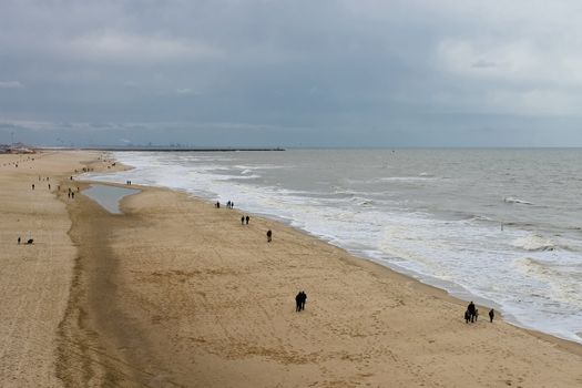 Autumn Beach in The Hague. Netherlands. Den Haag