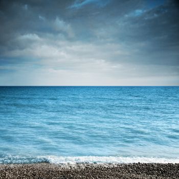 Summer landscape with sea and blue sky