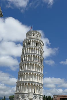 The famous leaning tower   in the ancient town of Pisa (Tuscany)