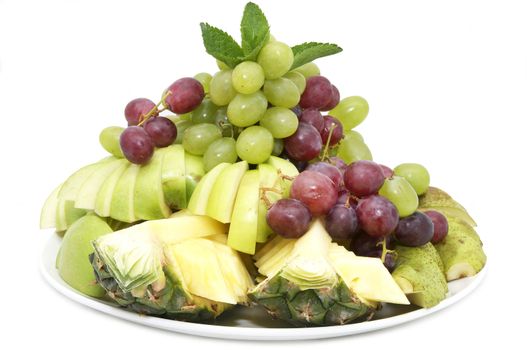 sliced juicy ripe fruit in a restaurant