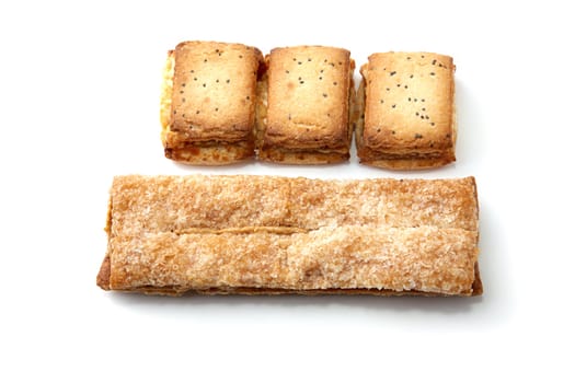 Puff cakes isolated on a white background