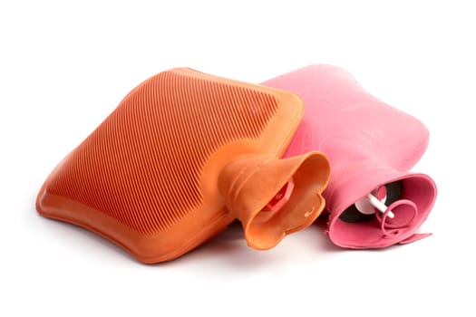 Two medical hot-water bottles  on a white background
