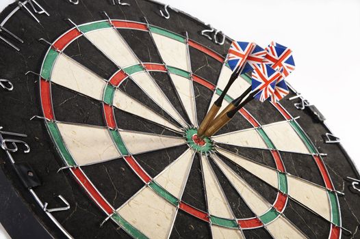Darts with arrows on a white background