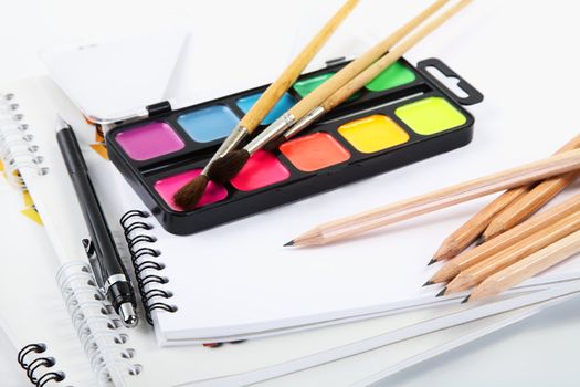 Albums for drawing with water colour paints and pencils