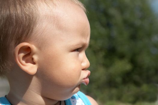 Portrait of the little boy in  afternoon