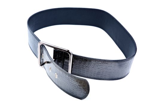 Black wide female belt isolated on a white background