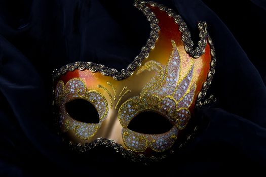 Venecian mask, gold and red, carnival, venice