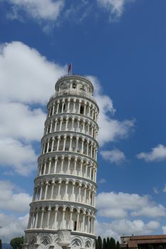 The famous leaning tower   in the ancient town of Pisa (Tuscany)