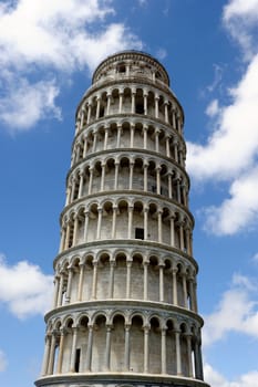 The famous leaning tower   in the ancient town of Pisa (Tuscany)