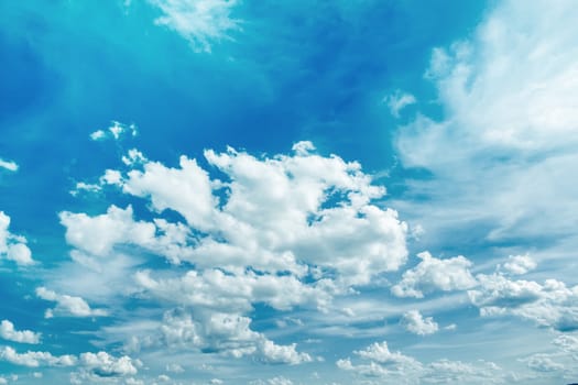Spring or summer blue sky with clouds