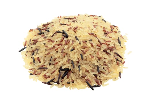 different types of rice mixed ideal for salads and isolated trimmed