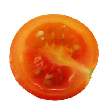 small tomato variety cherry cut in half ideal for salads and isolated trimmed