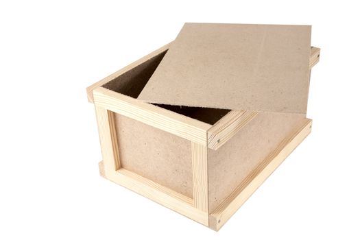unpainted a box with compartments on white background