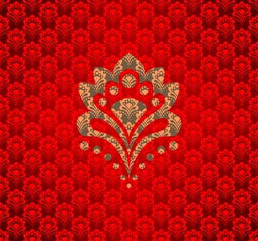 illustration - abstract flowers in purple and scarlet color