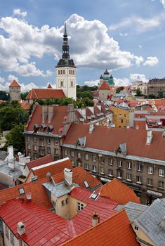 View of an old town in Tallinn. Estonia