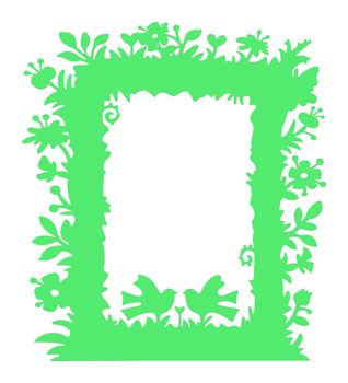 flower green frame isolated on white background