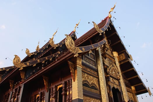 Roof beautiful temple in Chiang Mai