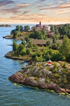 Islands in the Baltic Sea near Helsinki in Finland