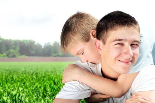 brothers in the summer field