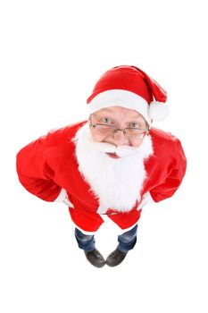 funny santa claus top view