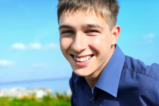 happy and smiling teenager portrait outdoor