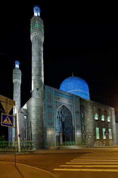 Old Mosque in the Saint Petersburg Russia, night view