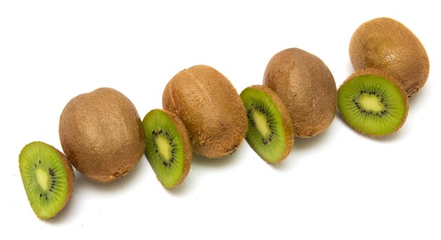some fresh kiwi on white background 