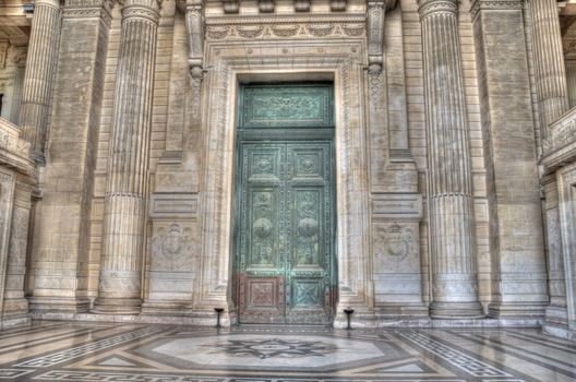 Door and wall at Justice palace at Brussels HDR