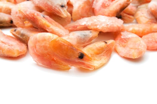 prawns on a white background