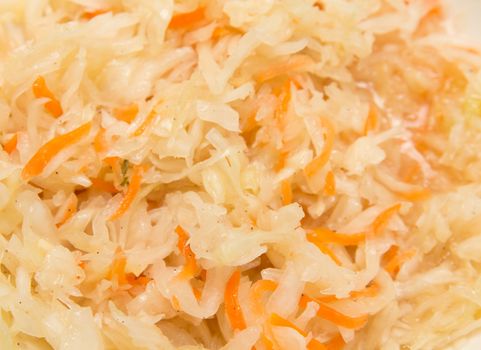 salted cabbage in the background