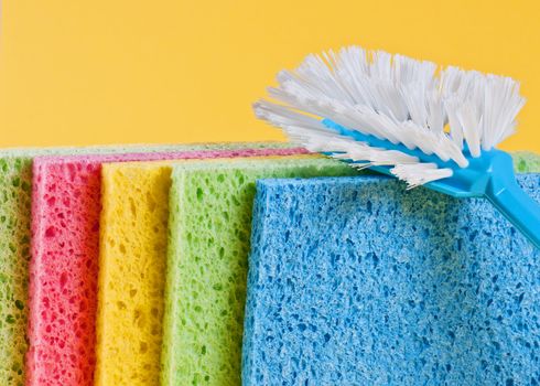 Brush and sponges for dish washing