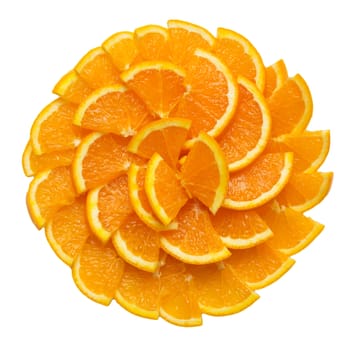 sliced ​​oranges on a white background
