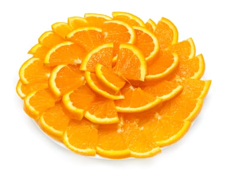 sliced ​​oranges on a white background