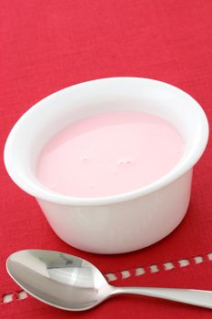 fresh and delicious creamy strawberry yogurt a healthy, nutritious and smooth snack