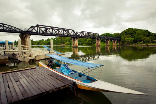 Historical bridge over the river Kwai, the death railway
