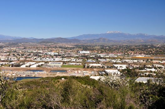 Looking over the city of Temecula, California from a nearby hilltop.