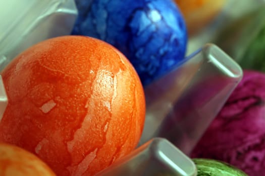 coloured easter eggs