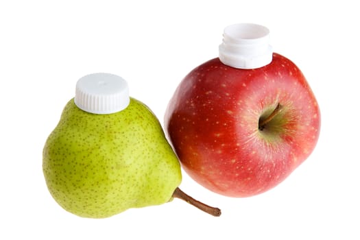 Fruits on white background