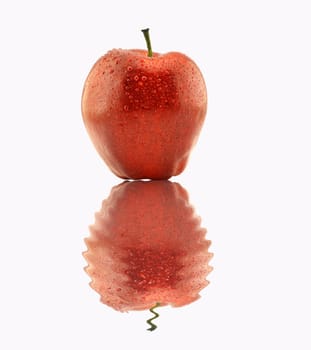 Ripe red apple. Isolated on a white background.