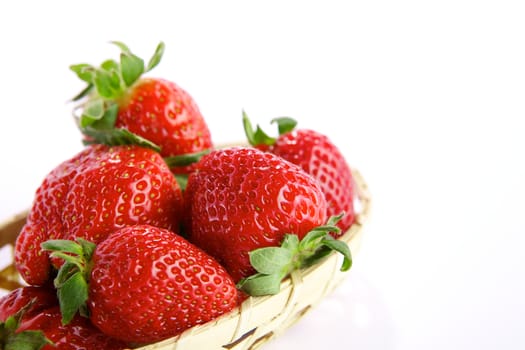Strawberry in wicker basket