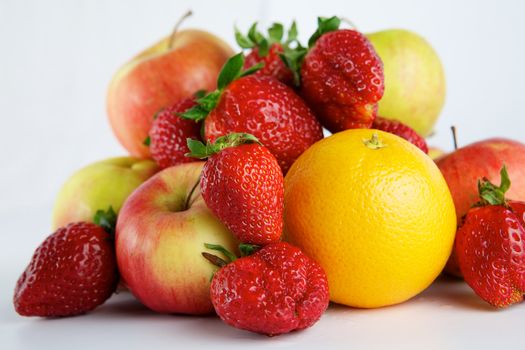 Fruit on white background