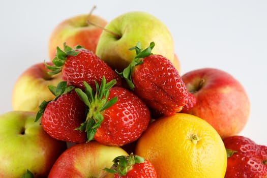 Fruit on white background