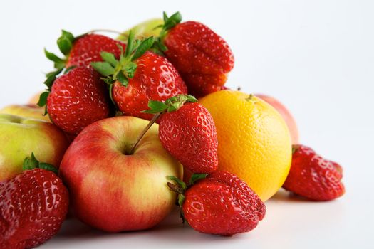 Fruit on white background