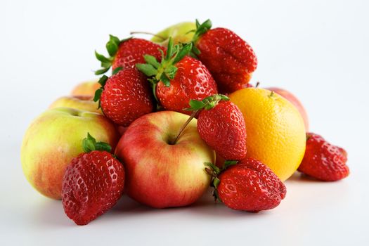 Fruit on white background