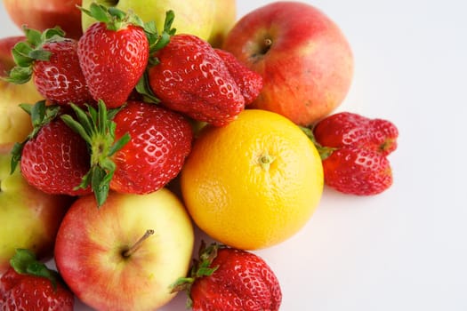 Fruit on white background