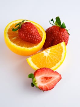 Fruit on white background