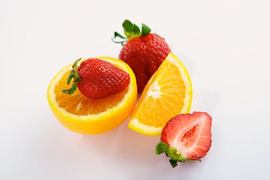 Fruit on white background